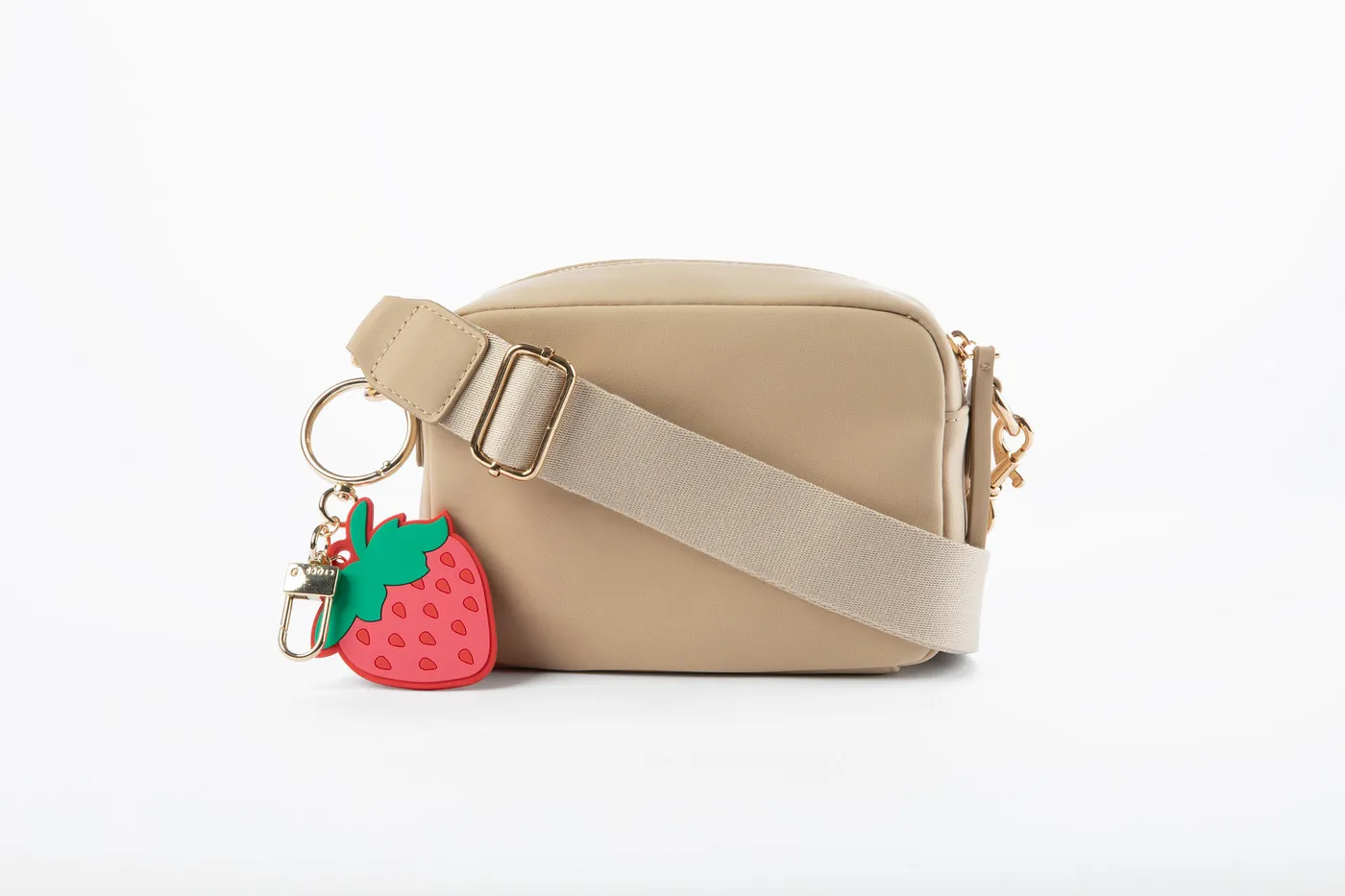 model putting notebook in bag